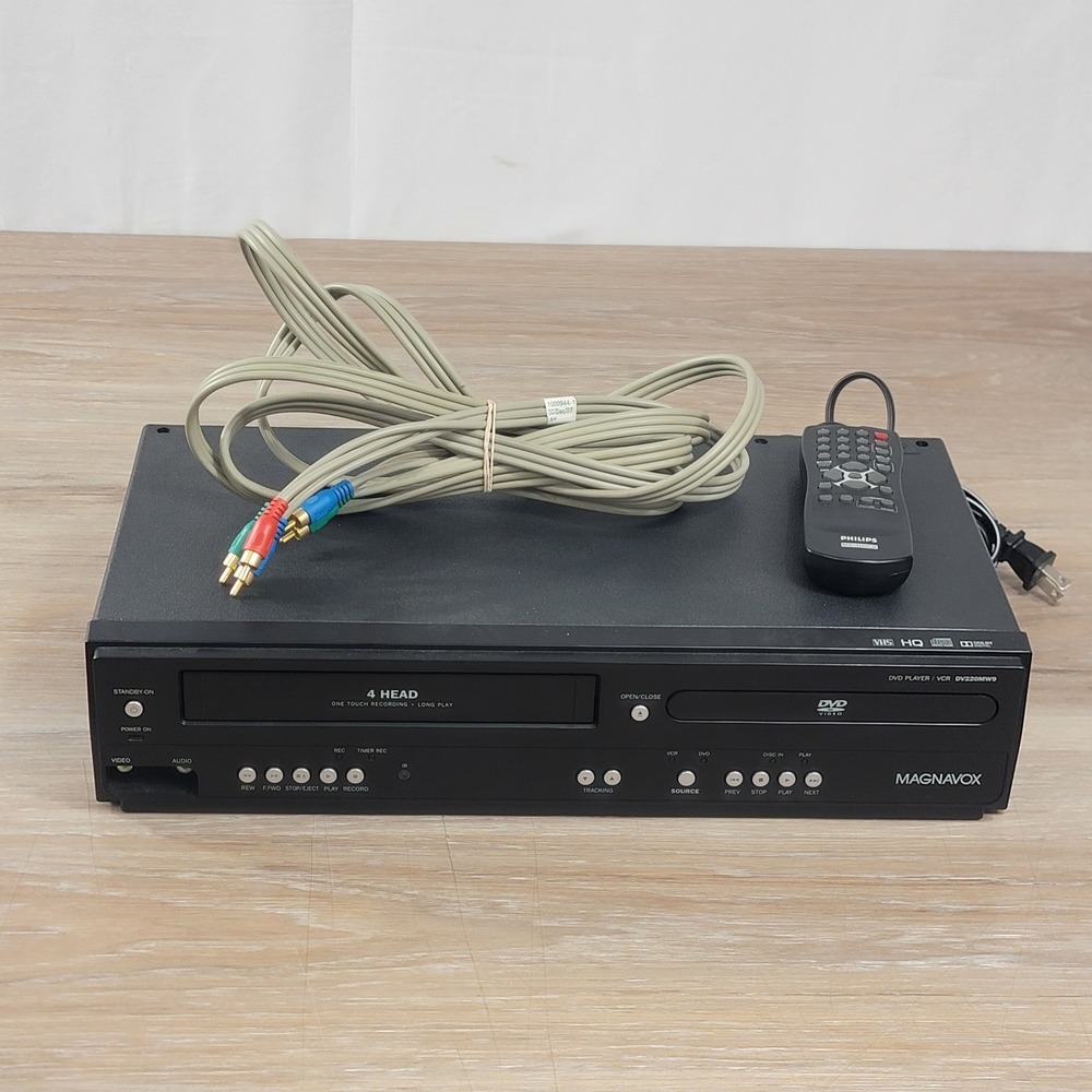 Magnavox DV220MW9 DVD Player VCR Combo 4 Head VHS HQ with Remote and Cables